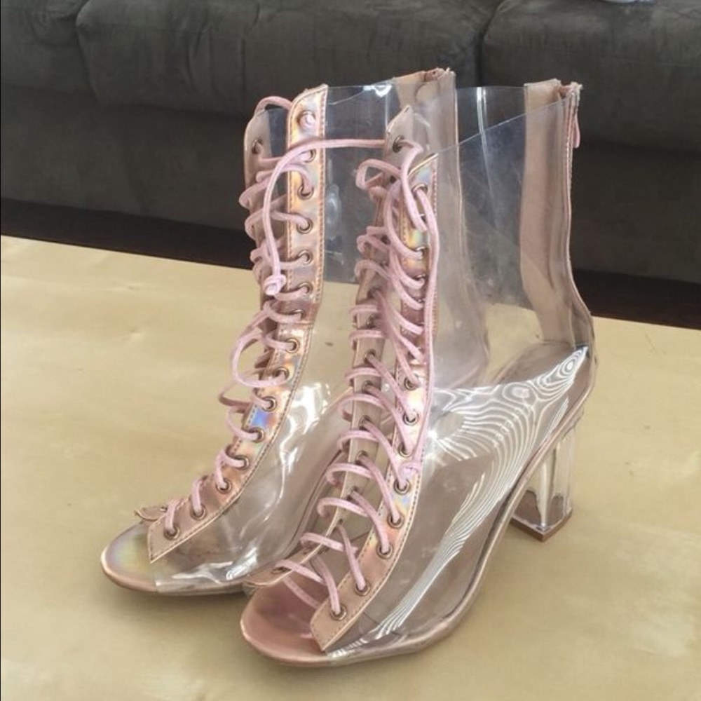 Clear Crystal Boots
